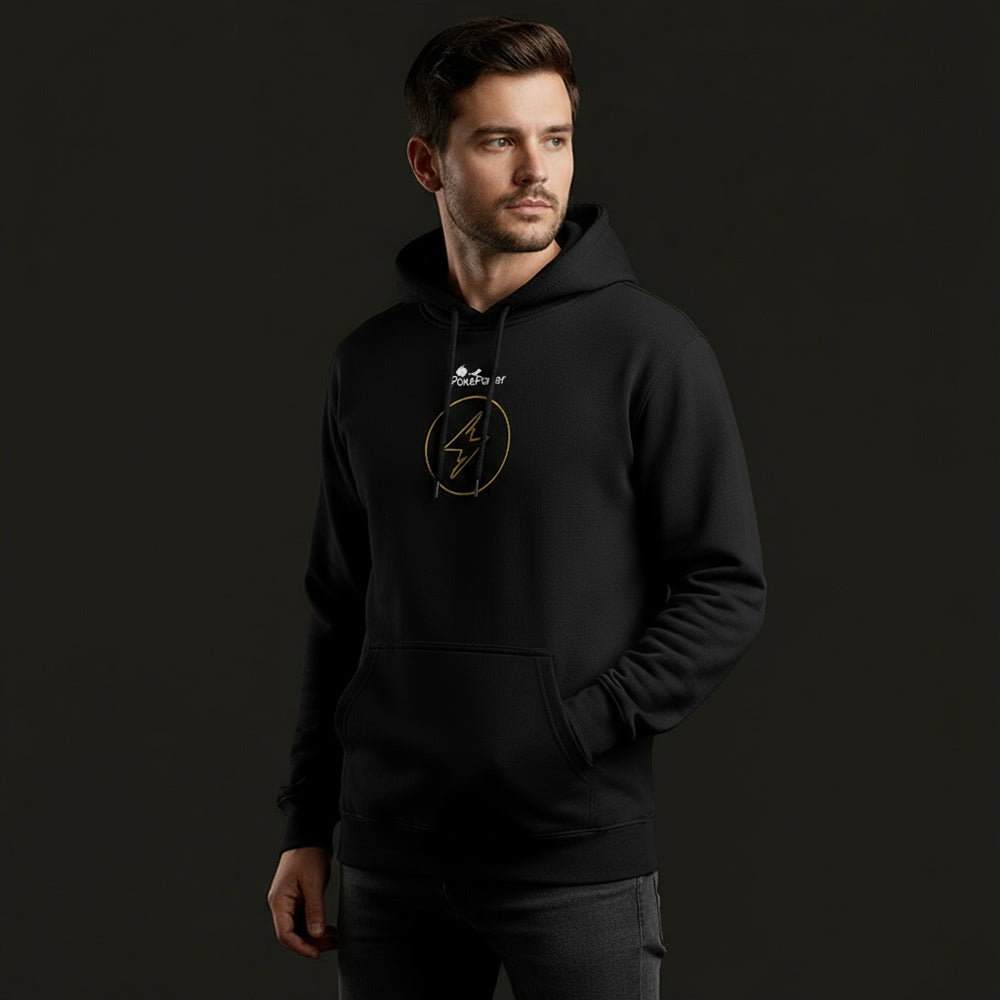 PokePower Team Electric hoodie front, male model