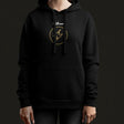 PokePower Team Electric hoodie front, female model