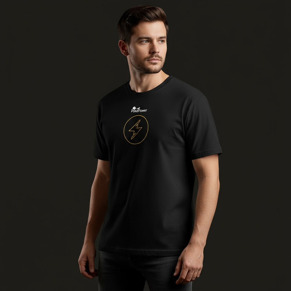 PokePower Team Electric oversized T-shirt front, male model