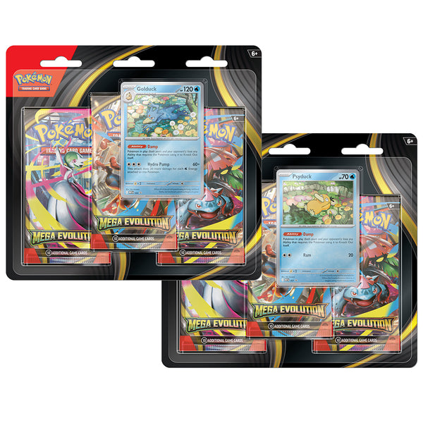 Pokémon TCG Mega Evolution 3-Pack Blister with Golduck promo card and booster packs