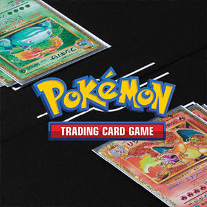 Pokémon TCG logo with Charizard and Venusaur cards – trading card collection