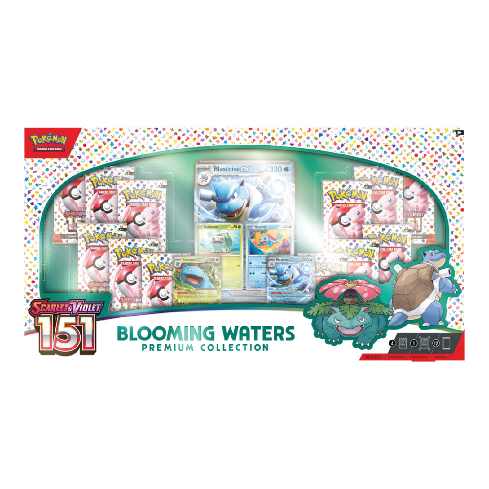 thumbnail interactive-video image 1 of Pokémon TCG Scarlet & Violet 151 Blooming Waters Premium Collection – New/Factory Sealed, IN HAND 1 of 2