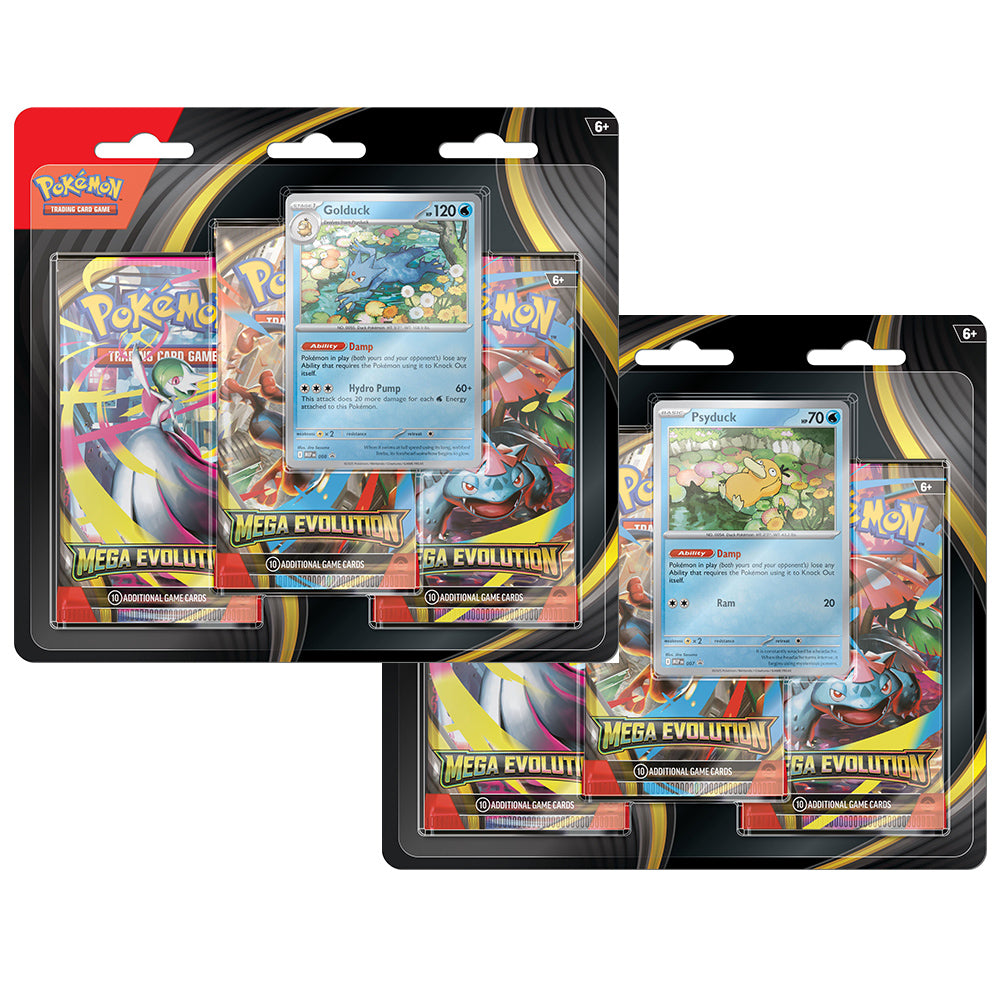 Pokémon TCG Mega Evolution 3-Pack Blister with Golduck promo card and booster packs