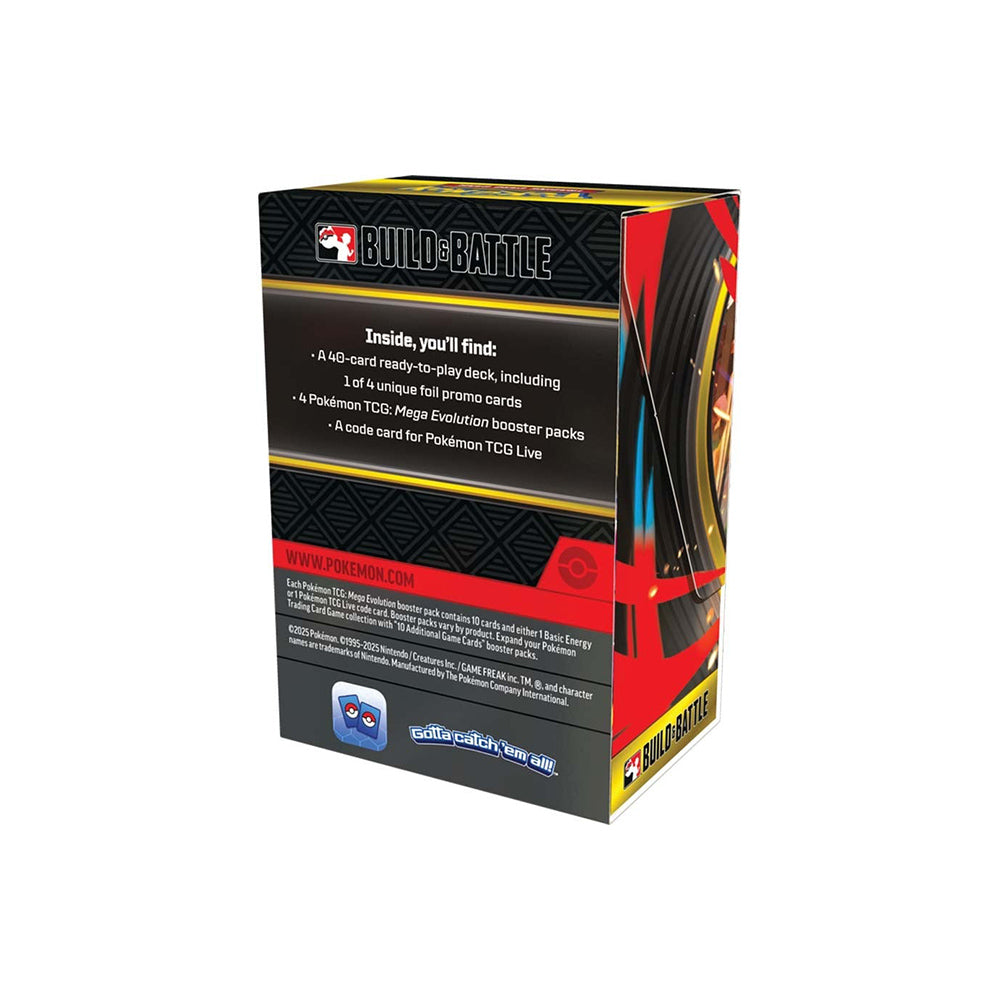 Pokemon TCG Mega Evolution Build & Battle Box back with contents list