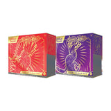 Scarlet & Violet Elite Trainer Box z 9 booster paketi, promo karto, 65 ovitki, energijskimi kartami in akrilnimi markerji.