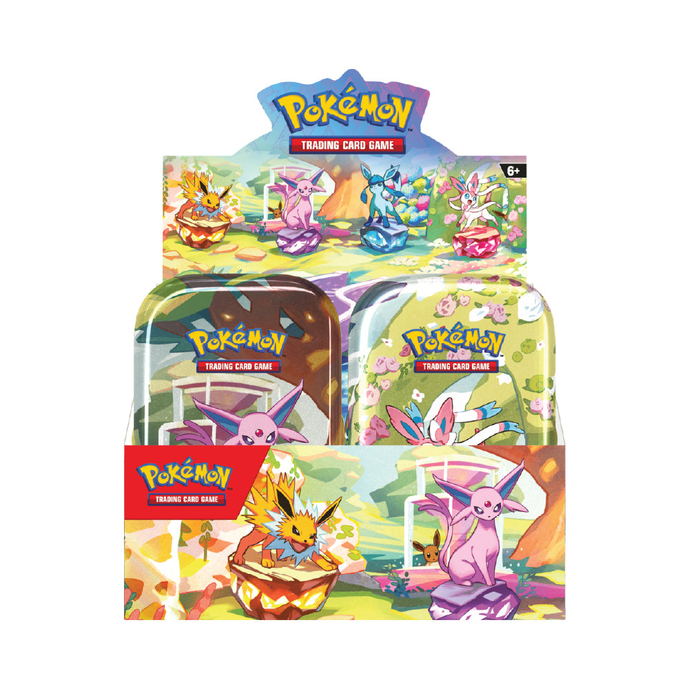 Pokemon scarlet & violet prismatic evolutions mini tin display