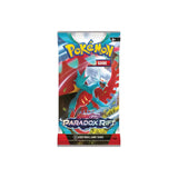Scarlet & Violet Paradox Rift Booster Pack z naključnimi Pokémon kartami, vključno z možnostjo Pokémonov ex.