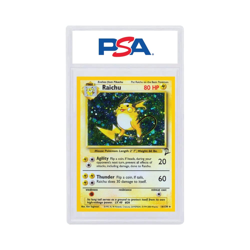 2000 Pokémon Base II Raichu-Holo PSA 7