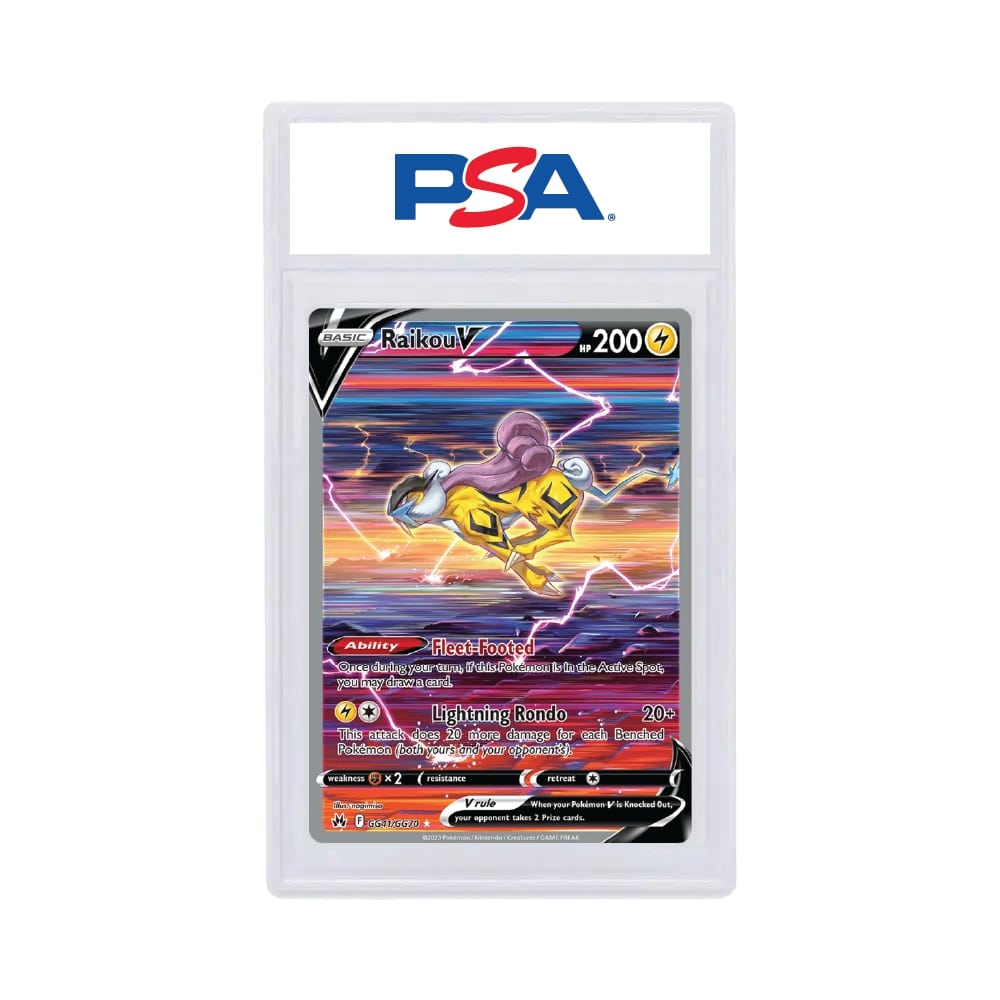 2023 Pokémon Crown Zenith Raikou V Full Art PSA 10