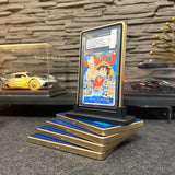 Platinum aluminum case for PSA graded card display.